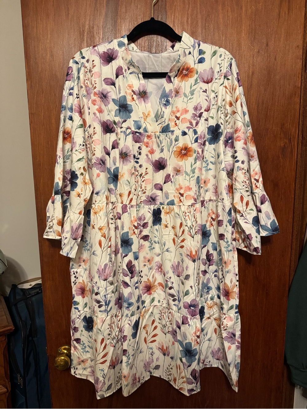 Women’s Plus Size Floral Ruffle Boho Cottagecore 3XL